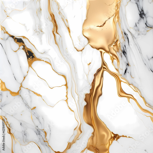 gold and white marble texture background, natural wall and floor ceramic stone generative ai design