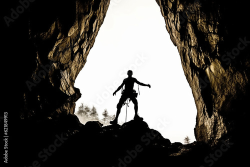 illustration of a person doing rock climbing 