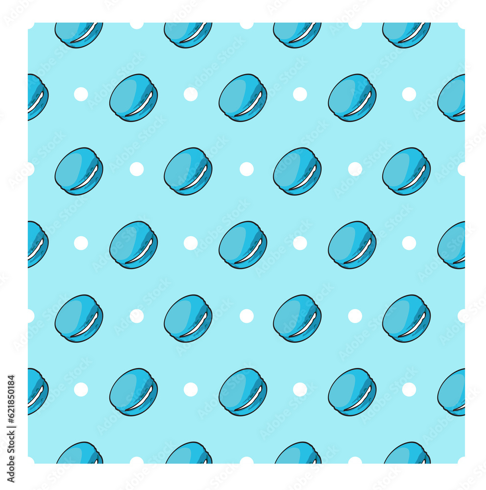 Macarons fabric pattern with circle