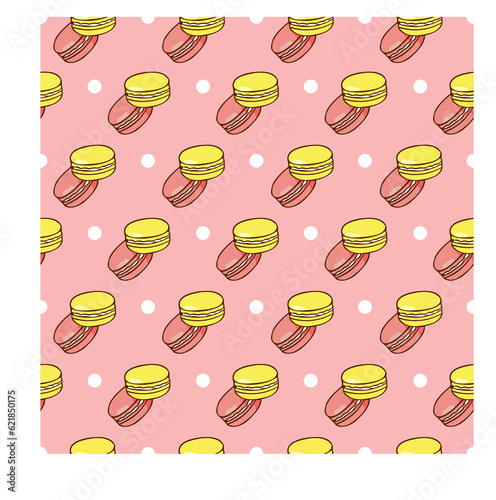 Macarons fabric pattern with circle
