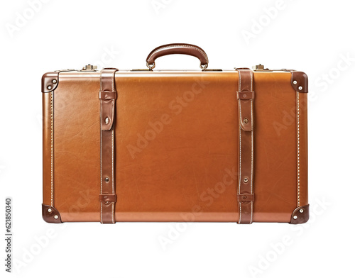 vintage suitcase isolated on white