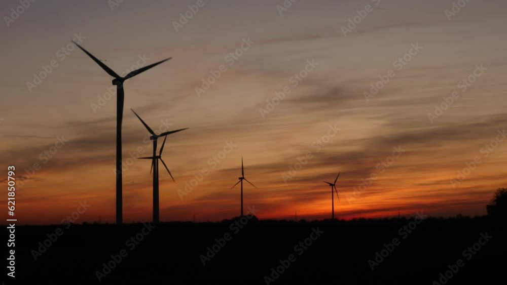 Wind farm, wind turbines, sunrise, Lower Rhine, North Rhine-Westphalia, Germany, Europe Wind farm, wind turbines, sunrise, Lower Rhine, North Rhine-Westphalia, Germany, Europe