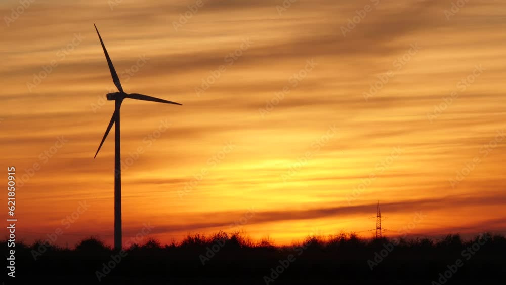 Wind farm, wind turbines, sunrise, Lower Rhine, North Rhine-Westphalia, Germany, Europe Wind farm, wind turbines, sunrise, Lower Rhine, North Rhine-Westphalia, Germany, Europe