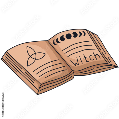 Witch book. Witchcraft and Magic. Vector.
