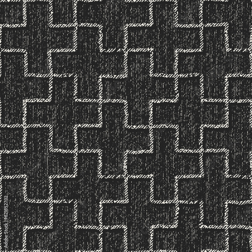 Charcoal Canvas Textured Juji Tsunagi Pattern photo