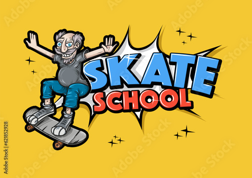 skate school background. vector illustration