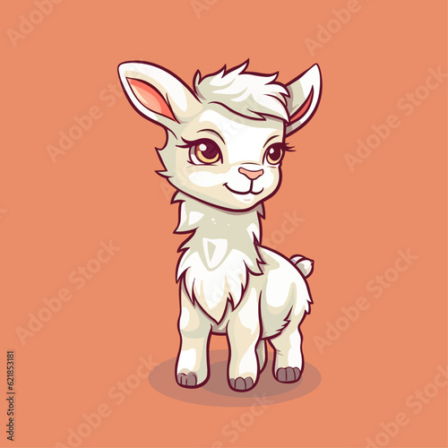 Cute Goat Cartoon Character: Perfect for Children's Farm-themed Designs and Educational Materials