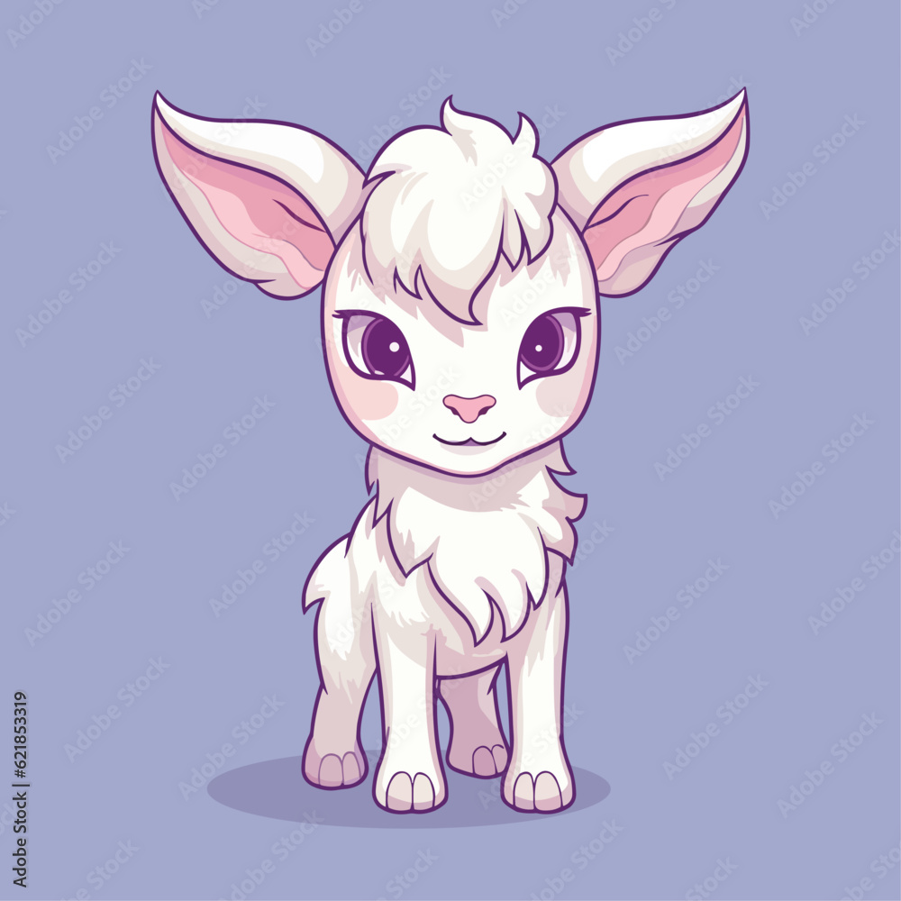 Cute Goat Cartoon Character: Perfect for Children's Farm-themed Designs and Educational Materials