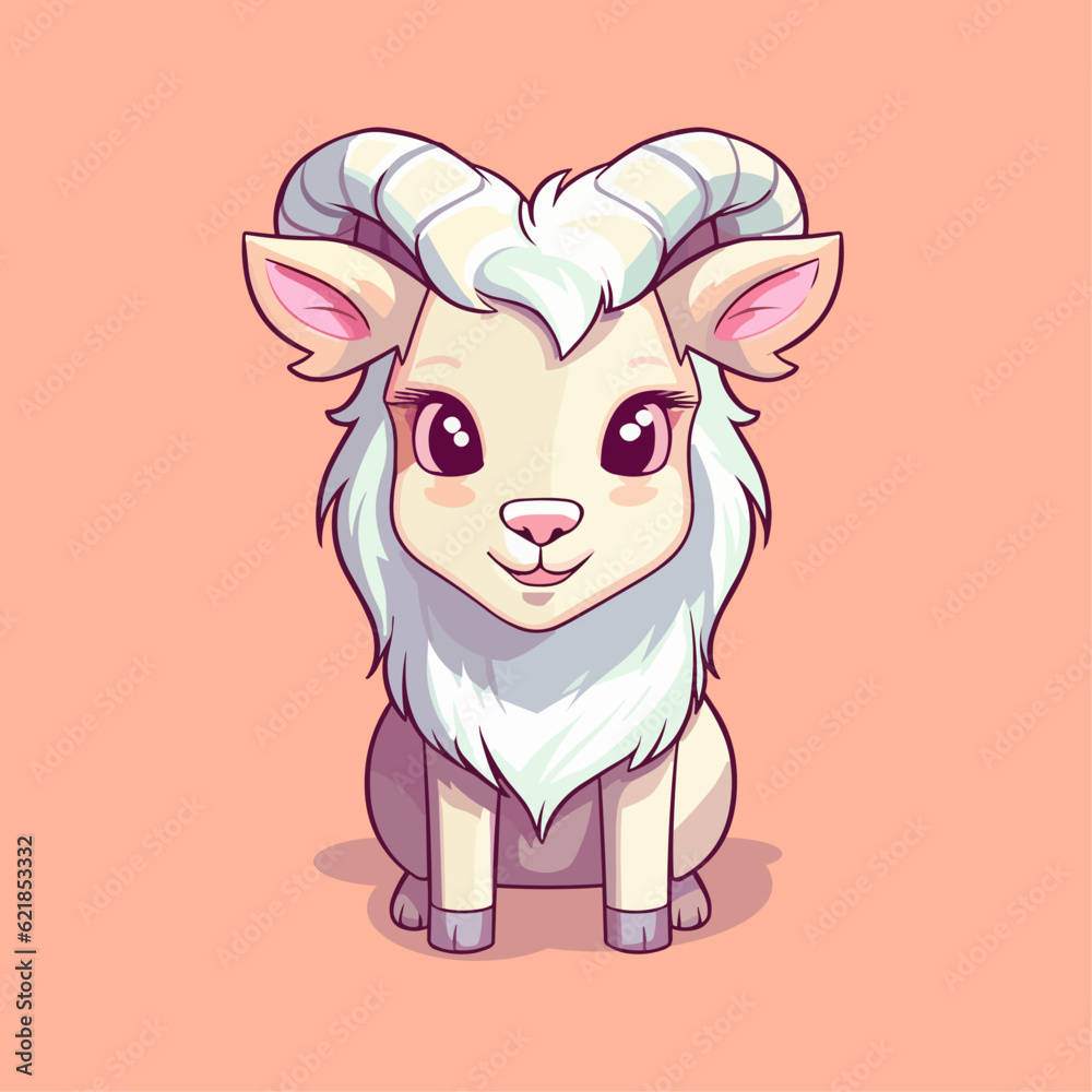 Cute Goat Cartoon Character: Perfect for Children's Farm-themed Designs and Educational Materials Cute Goat Cartoon Character: Perfect for Children's Farm-themed Designs and Educational Materials