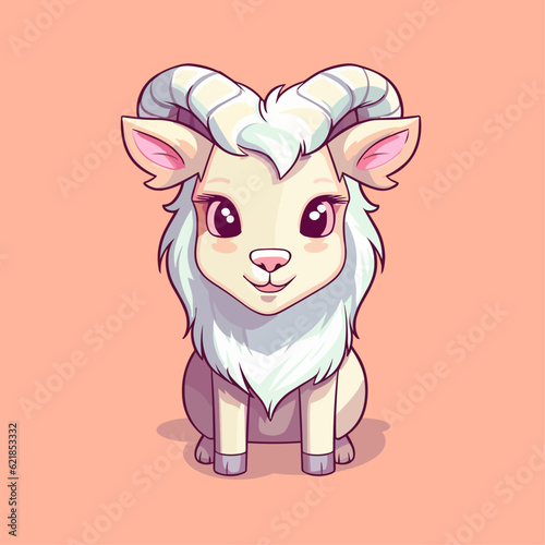 Cute Goat Cartoon Character: Perfect for Children's Farm-themed Designs and Educational Materials