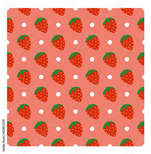 strawberry and circle fabric pattern 