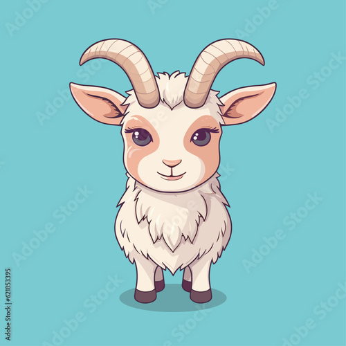 Cute Goat Cartoon Character: Perfect for Children's Farm-themed Designs and Educational Materials