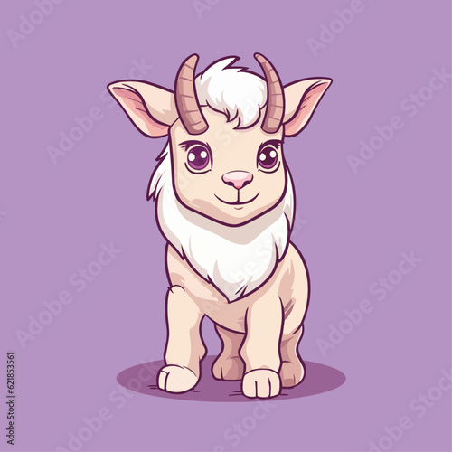 Cute Goat Cartoon Character: Perfect for Children's Farm-themed Designs and Educational Materials