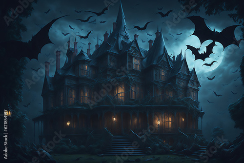 a spooky Halloween-themed landscape."