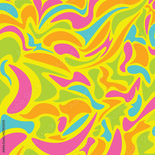Abstract Swirl Pattern Neon Print (ID: 621856350)