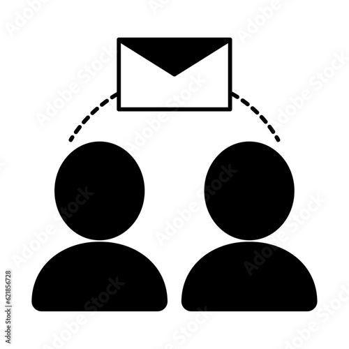  icon  messaging, answering questions, correspondence , icon, line illustration   