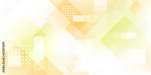 Fototapeta 抽象的な幾何学模様とオレンジと黄緑のグラデーション背景