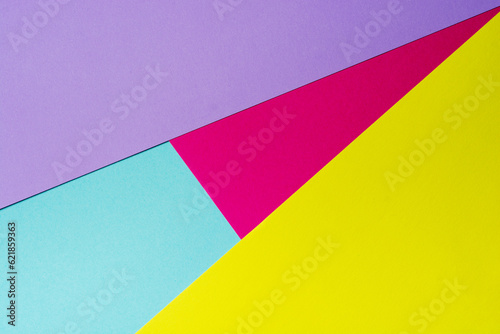 texture background of fashionable pastel color with top view, minimal concept, flat lay: blue, green, red, yellow and pink