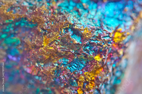 Golden background. Gold. Ore. Nugget. Nugget close-up background. Crystals