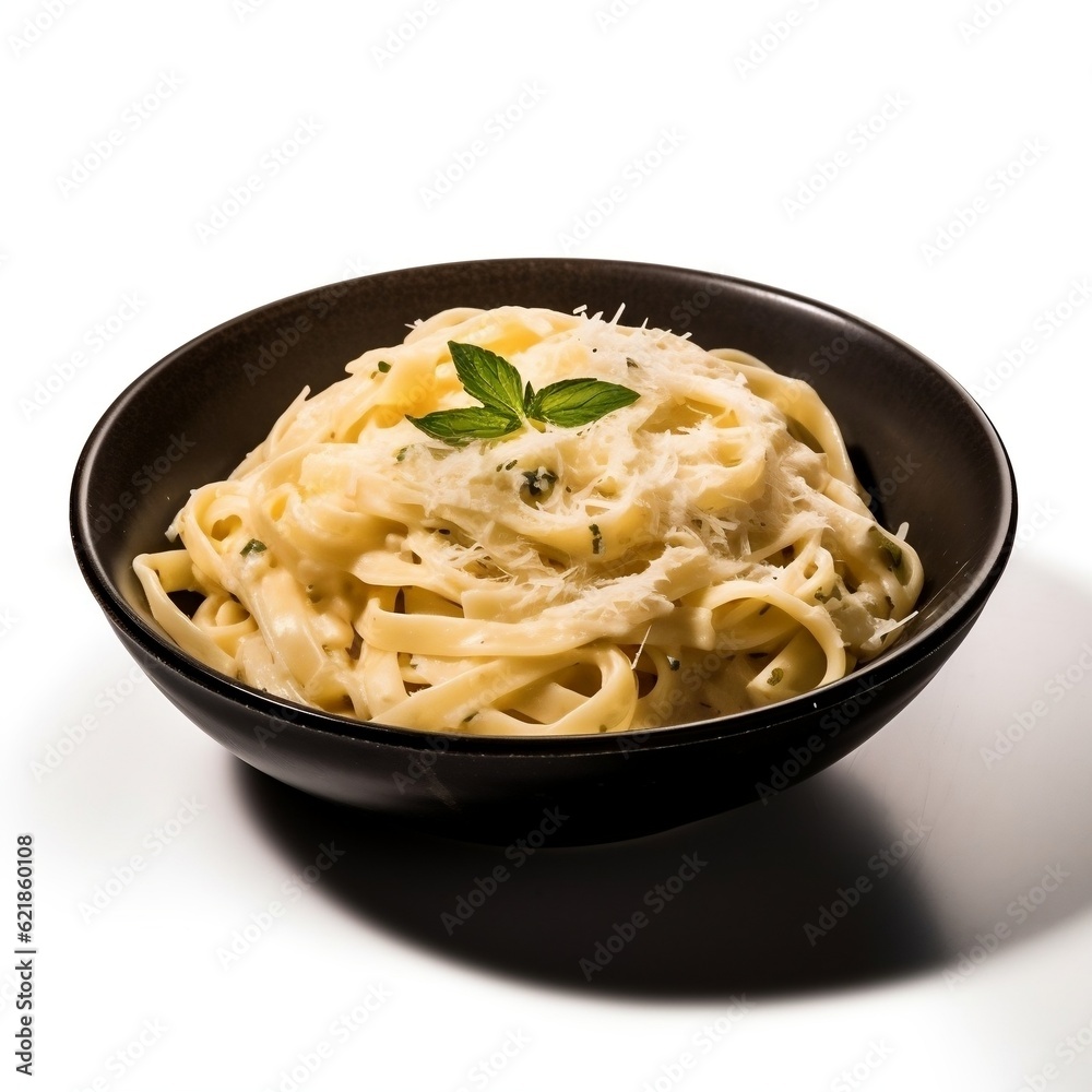 Fettuccine alfredo with parmesan cheese generative ai Fettuccine alfredo with parmesan cheese generative ai