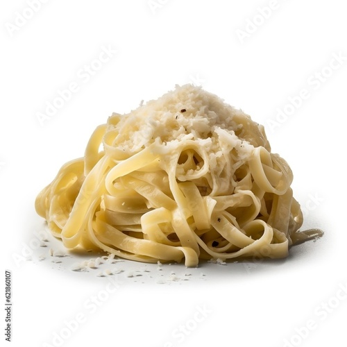 Fettuccine alfredo with parmesan cheese generative ai