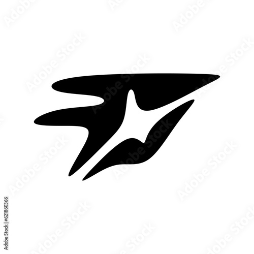 Tribal tattoo from spaceship basic shape, unique batik element vector illustration in trendy style. Editable graphic resources for many purposes.