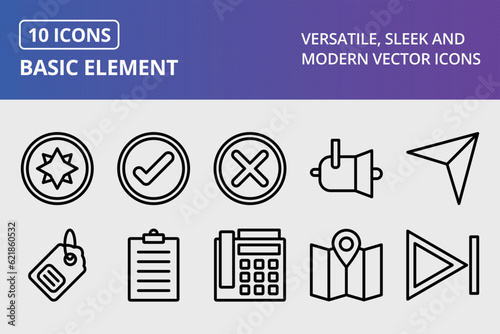 Vector Basic Element Icon Set
