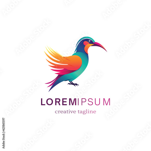 vector colorful bird illustration gradient