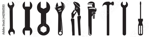 Leinwand Poster Tools vector icons collection