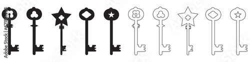 Key silhouette collection. Vector illustration 