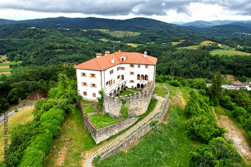 Slovenia, Prem castle aerial view in Europe photo