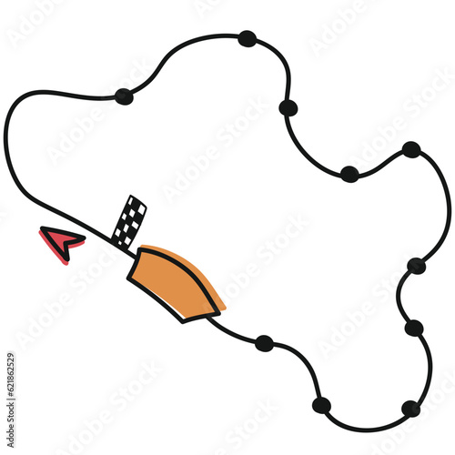 race track handdrawn vector illustration