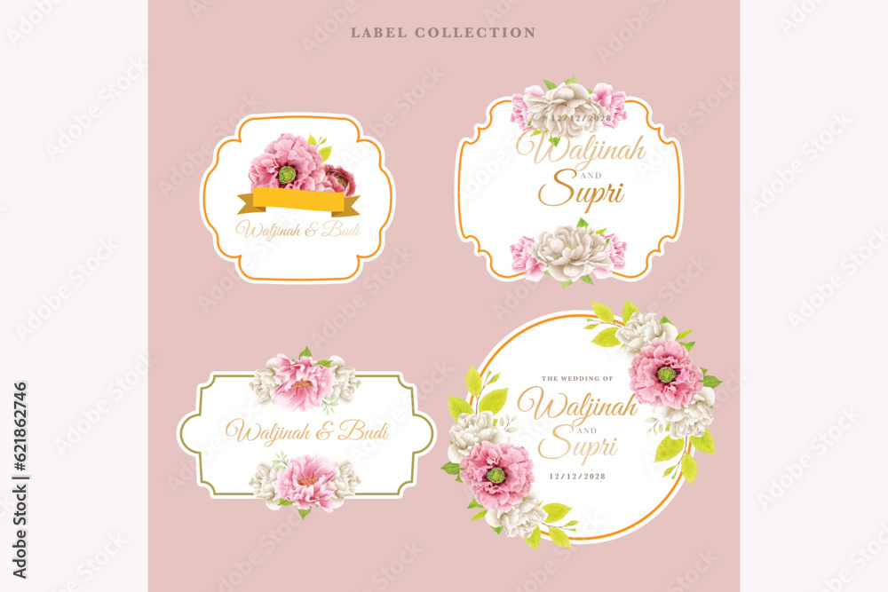 floral labels in flat design floral labels in flat design
