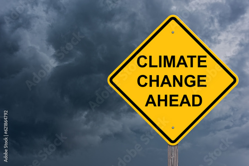 Climate Change Ahead Warning Sign