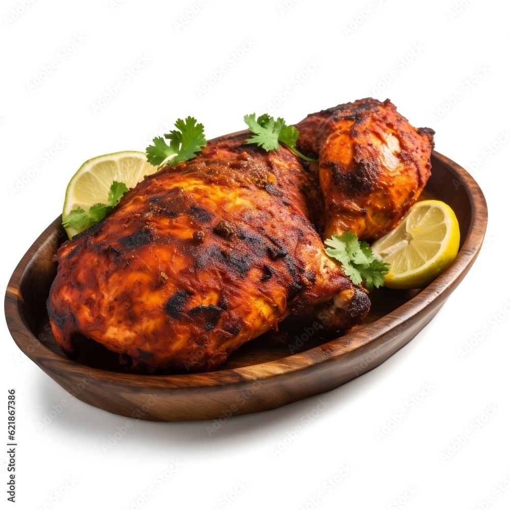 Grilled chicken on the grill Indian spiced grilled chicken Tandoori Chicken generative ai Grilled chicken on the grill Indian spiced grilled chicken Tandoori Chicken generative ai