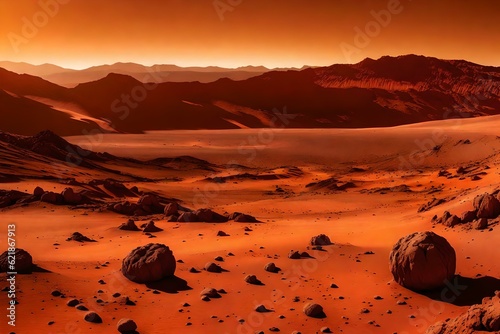 the view of the surface of mars ai generated