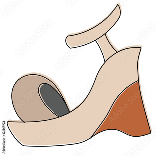 heels handdrawn female fashion icon illustration