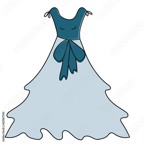dress handdrawn female fashion icon illustration