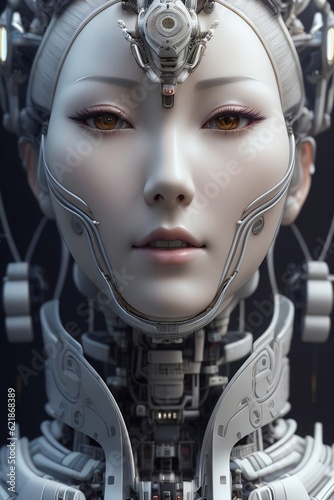 A future robot that looks like a normal girl, Robo wife, robot cyborg person, | AI-Generated 