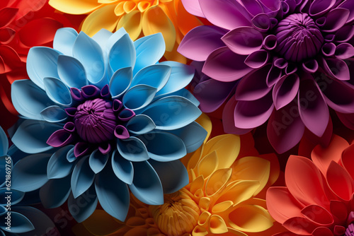 colorful flowers background, generative ai