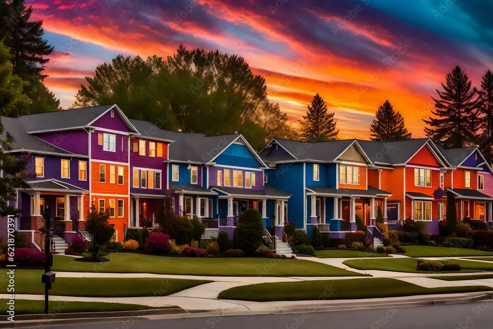 the view of well structured houses ai generated the view of well structured houses ai generated