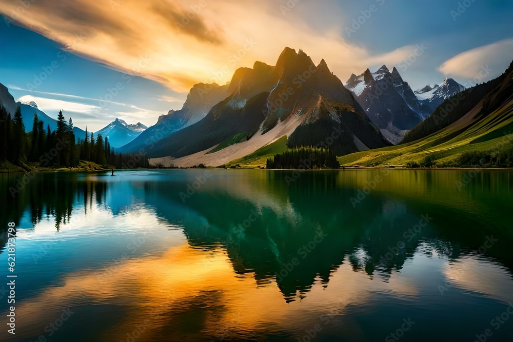 sunrise over the mountains generated by AI technology sunrise over the mountains generated by AI technology