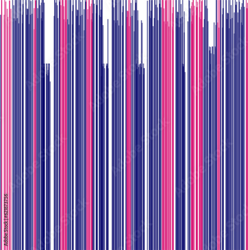 Vertical cluster of blue and pink color lines