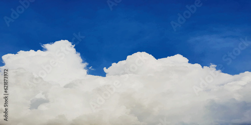 White clouds on blue sky. Sky with clouds, Background of colorful sky. Grunge wallpaper of sky with clouds . Summer heaven bright cloudscape .