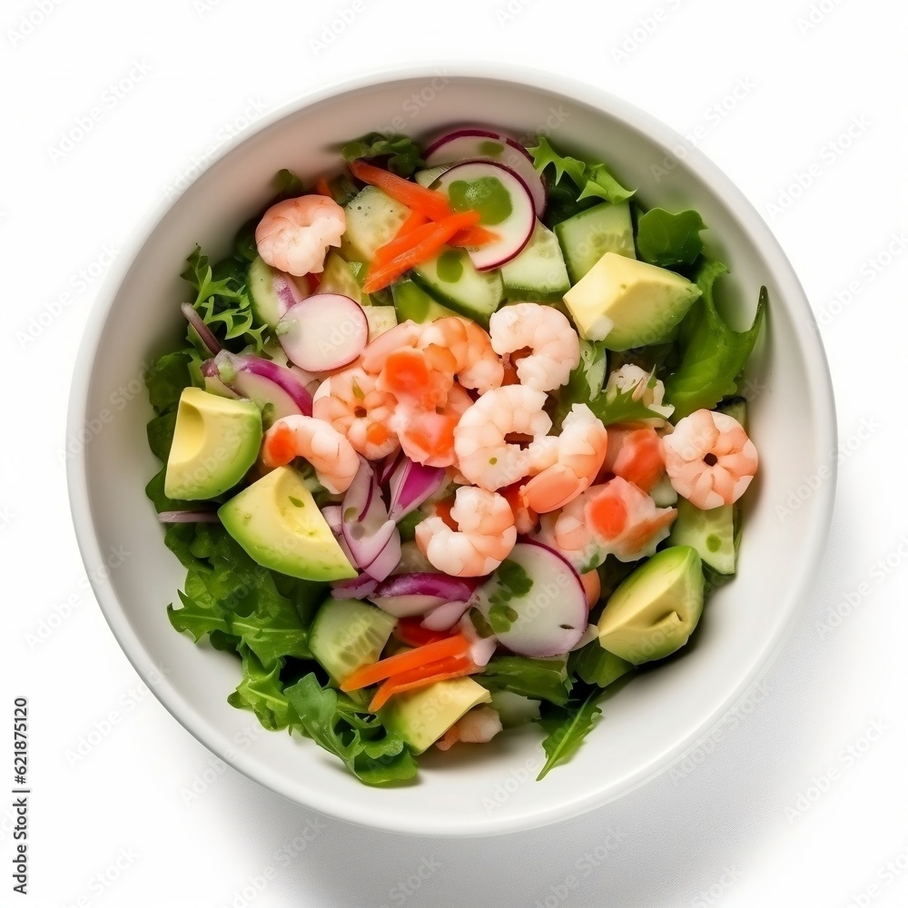 Salad with shrimps Ceviche generative ai Salad with shrimps Ceviche generative ai