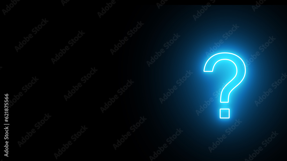 Neon question mark. Neon sign in the shape of a question mark. Neon question mark. Neon sign in the shape of a question mark.