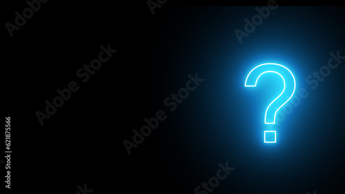 Neon question mark. Neon sign in the shape of a question mark.
