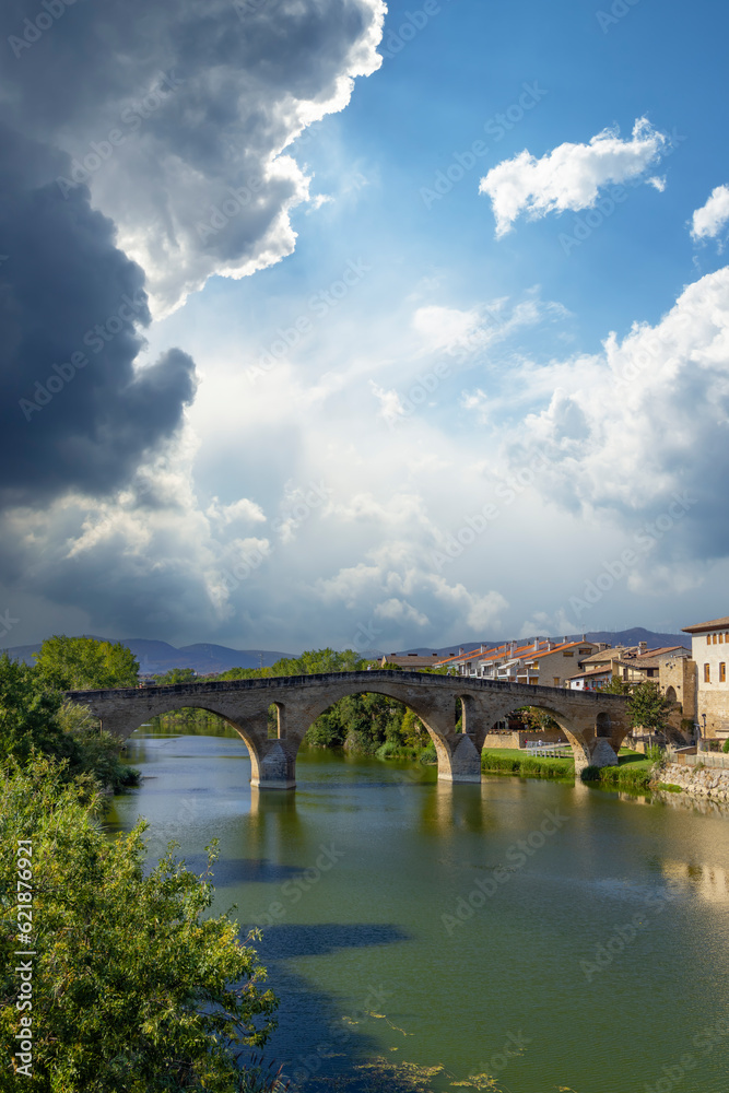 Fototapeta premium Romanesque bridge Puente la Reina, Gares, Navarre, Spain