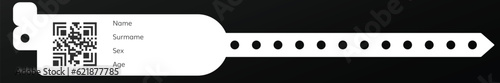 Medical bracelet with patient data mockup