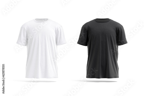 Blank black and white oversize t-shirt mockup, front view